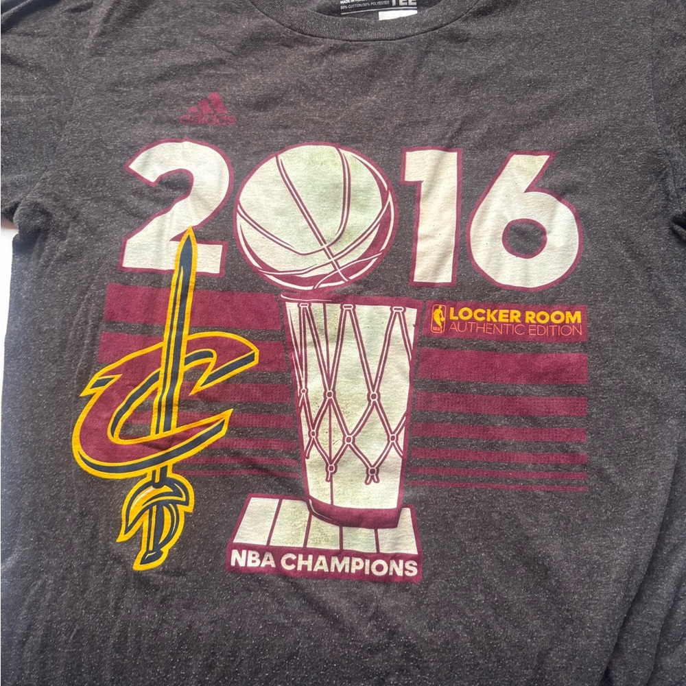 Cleveland Cavilers Adidas NBA Champions Gray Tee